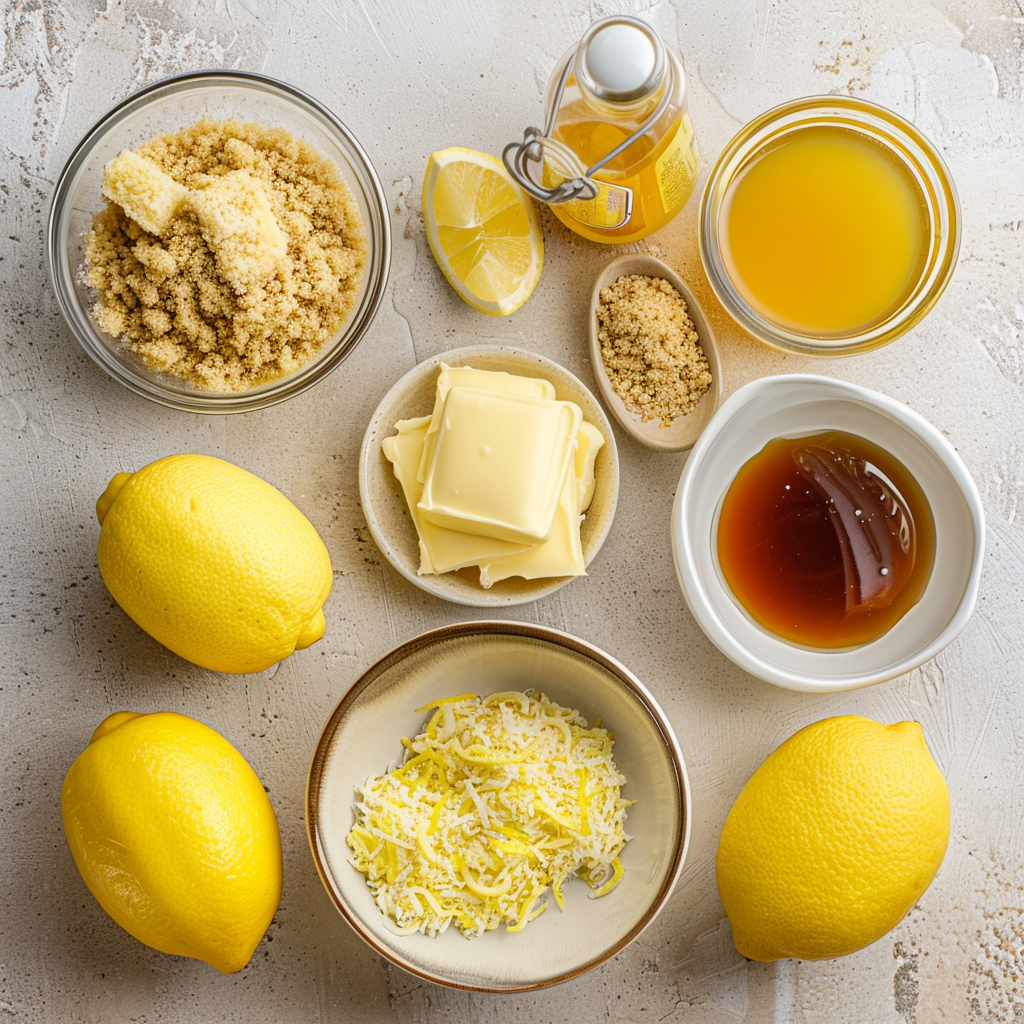 Key Ingredients for Lemon Bars with Graham Cracker Crust